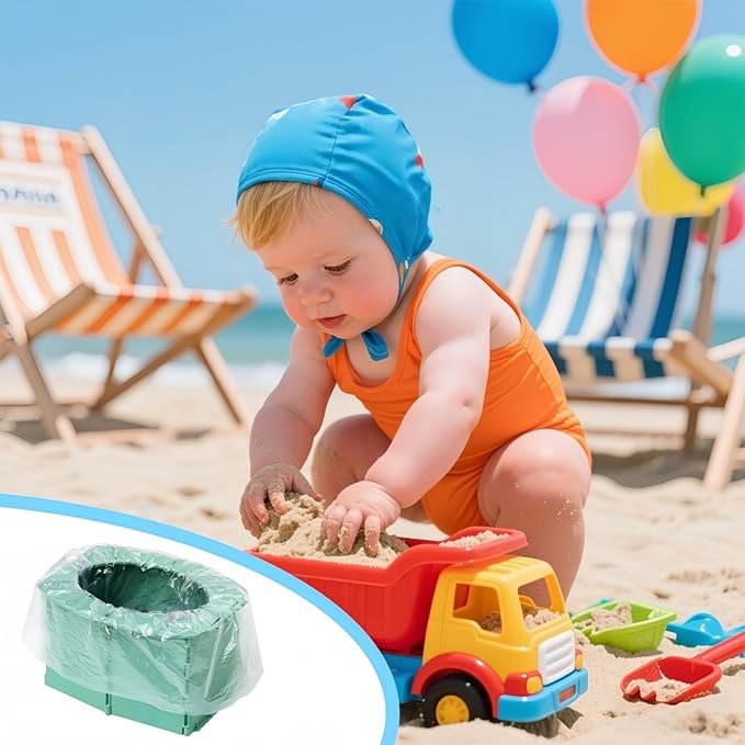 Travel Potty,Portable Potty Seat Foldable Travel Training Toilet Seat,Foldable Toilet for Outdoor Camping (Green)