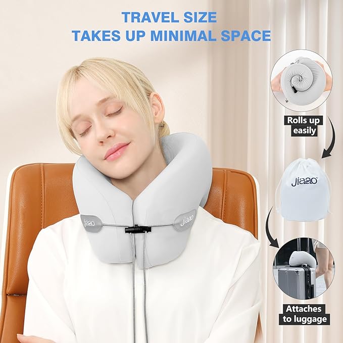 Travel Pillow, Neck Pillow Airplane, Plane Pillow Memory Foam Travel Neck Pillow with 360° Head and Neck Support, Portable Travel Essential Suitable for Airplane, Car, Train, or Bus Trip