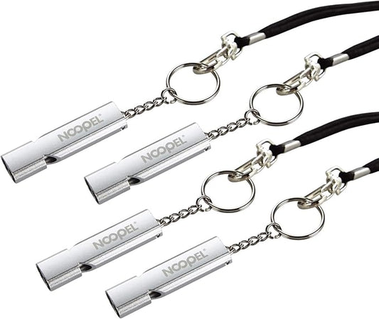 Noopel Emergency Whistles Lifeguard Safety Whistle with Lanyard and Keychain for Outdoor Camping Hiking Boating Backpacking Fishing Kayak Kids Rescue Signaling Loud Survival Whistle