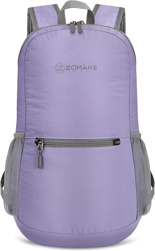 ZOMAKE Ultra Lightweight Hiking Backpack 20L - Packable Small Backpacks Water Resistant Daypack for Women Men(Lavender)