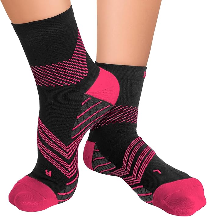TechWare Pro Plantar Fasciitis Socks – Cushion Ankle Compression Socks Women & Men. Achilles Tendonitis Brace & Arch Support