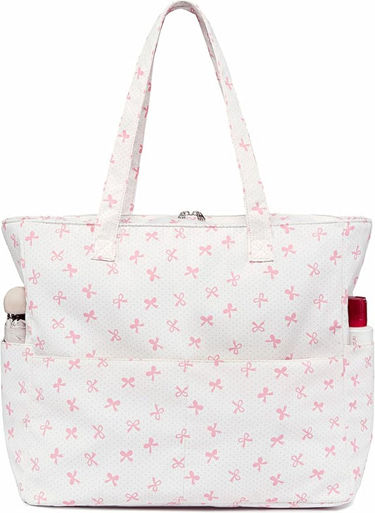 LEDAOU Large Beach Tote Bag Women Waterproof Sandproof Zipper Beach Tote Bag for Pool Gym Grocery Travel with Wet Pocket