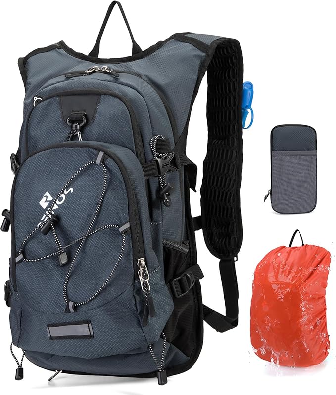 Hydration Backpack Pack with 2L Water Bladder 18L Hiking Backpack Women Men Lightweight Hydropack Insulated Daypack for Biking, Running, Festival