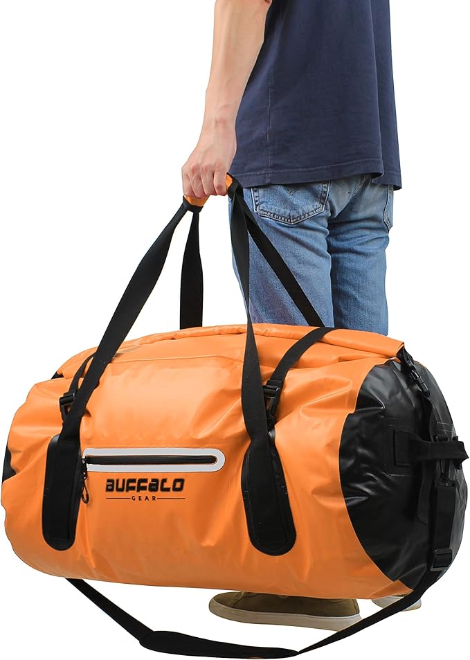 Buffalo Gear Waterproof Duffle Bag 40L 60L 80L Roll-top Dry Bag Heavy Duty Waterproof Duffel Travel Bag for Kayaking Rafting Boating Fishing Camping