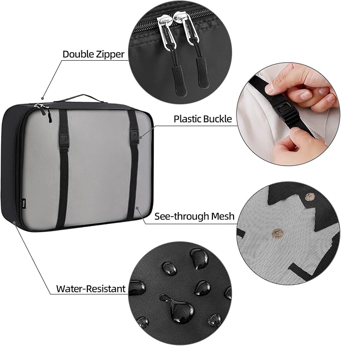 BAGAIL 6 Set/8 Set/10 Set Packing Cubes Various Sizes Packing Organizer for Travel Accessories Luggage Carry On Suitcase