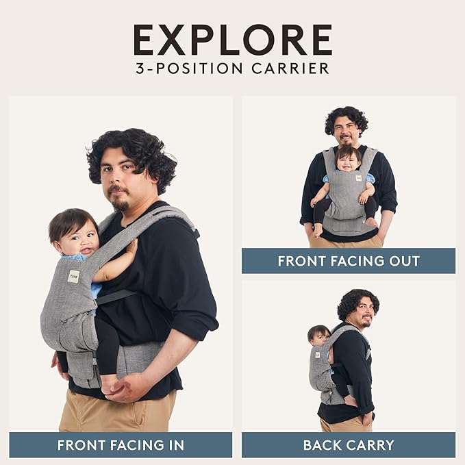 Baby Tula Explore Carriers - Breathable Baby Carrier Newborn to Toddler - Adjustable Toddler Carrier - Multiple Ergonomic Positions Front and Back - Ergonomic Fit for 7-45 lb - Mesh, Indigo