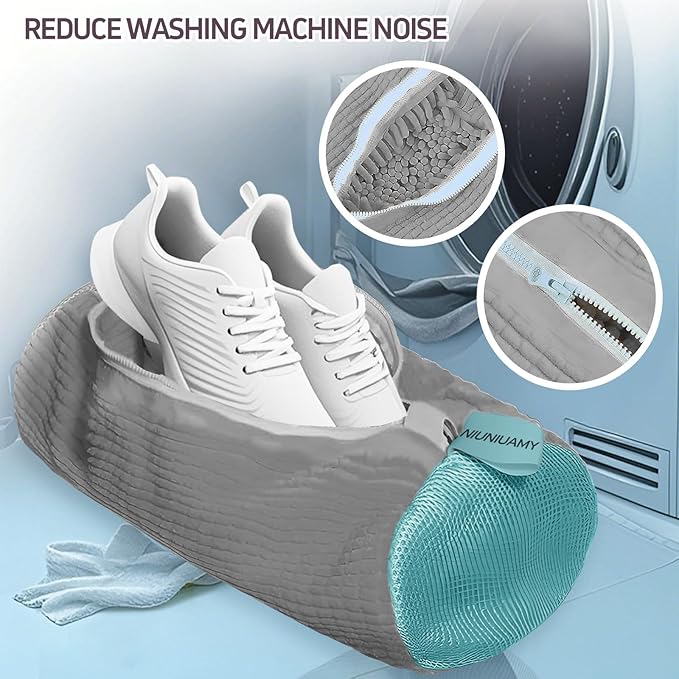 Shoe washing machine bag,Sneaker Laundry Bag for Shoes, Reusable and Durable Shoe Laundry Bag for Washer and Dryer,Suitable for cleaning shoes, gym, tennis, basketball, shoe storage (Grey -2 pieces)