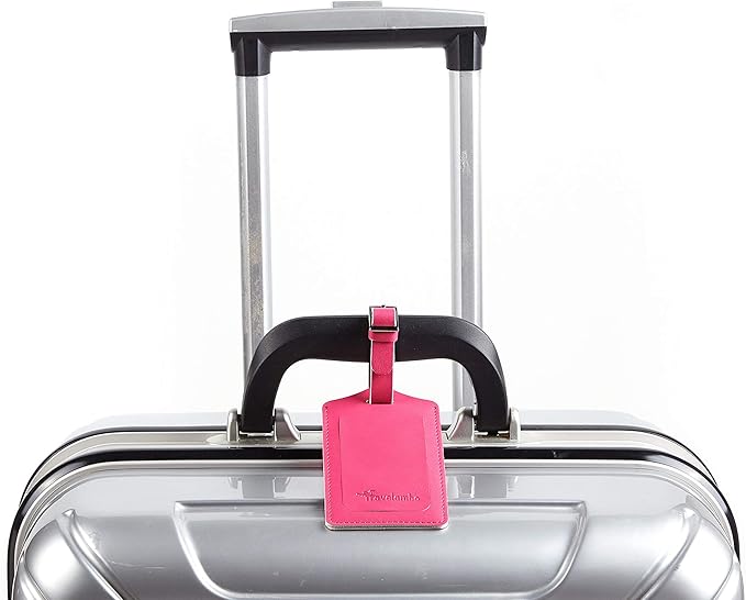 8 Pack Leather Luggage Travel Bag Tags by Travelambo