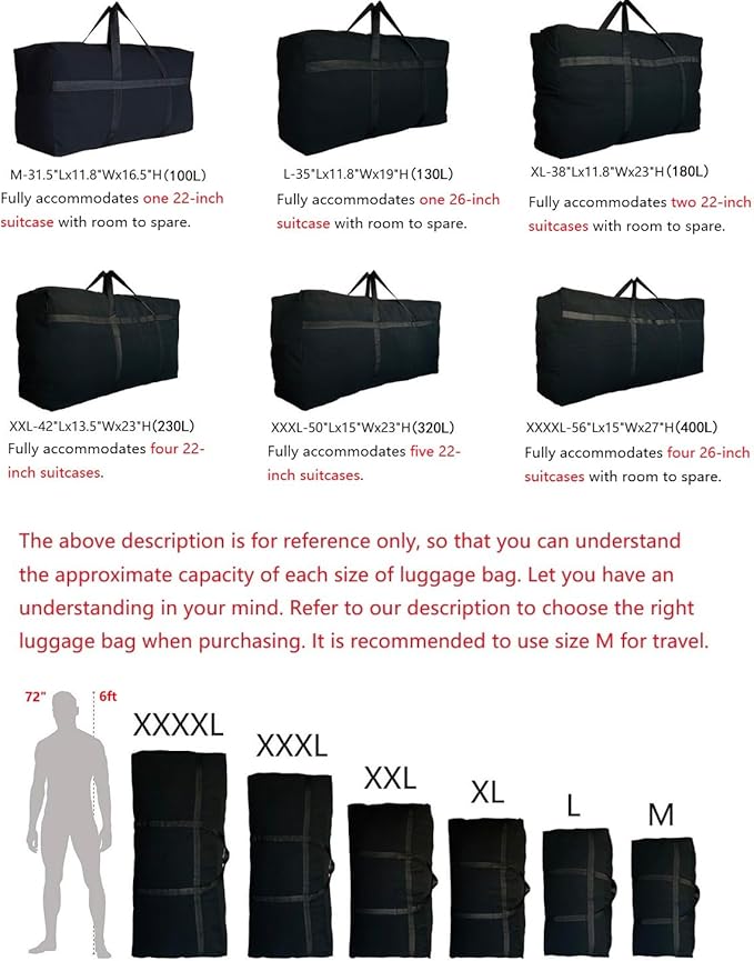 Extra Large Storage Duffle Bag with Zippers and Handles, Big Foldable Duffle Bag for Travel