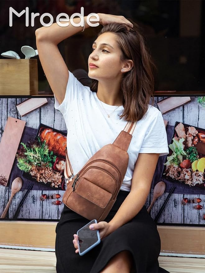 Sling Bag Crossbody Bags for Women Small Cross Body Bag Fanny Packs Chest Sling Purse for Daily Travel Leisure Sport