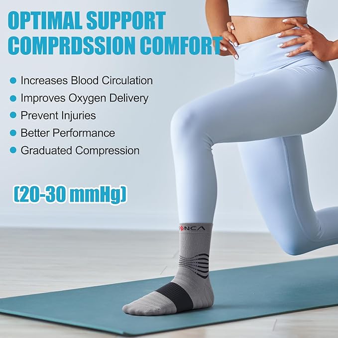 NEENCA Medical Compression Socks, Ankle Compression Stockings for Injury Recovery & Pain Relief, Sports Protection. 20-30mmHg
