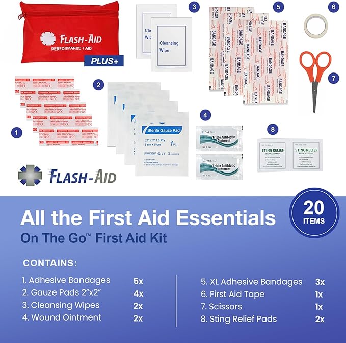 Mini First Aid Kits – 12-Pack Bulk Travel Emergency Kits in Reusable Pouches – Compact First Aid Supplies for Events, Corporate Gifts, Giveaways, Workplaces, Outdoor Use, School & Car Safety
