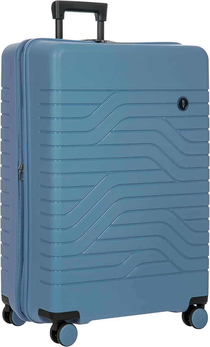 Bric's B|Y Ulisse Spinner Suitcase, Expandable Hard Shell Luggage with TSA Lock and Smooth 360° Wheels 28" – Grey Blue