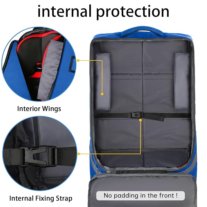 YOREPEK Car Seat Travel Bag, Padded Car Seats Backpack for Air Travel, Heavy Duty Carseat Travel Bag for Airplane, Airport Gate Check Bag (Blue)