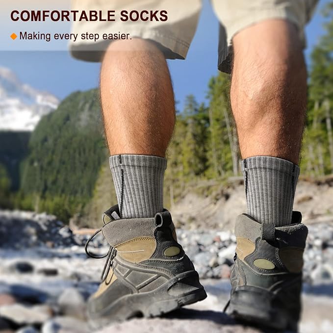 BULLIANT Compression Socks for Men 6Pairs, Athletic Crew Socks Cushioned For Men Sports Running-Arch Support