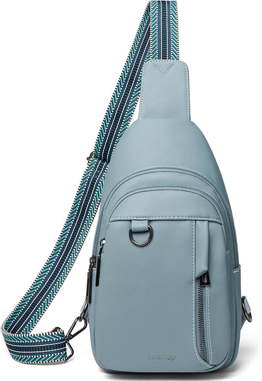 7L Sling Bag for Women Men Leather Small Sling Backpack Daypack Anti Theft Fanny Pack Crossbody Purse Travel