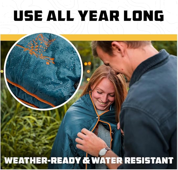 Wise Owl Outfitters Outdoor Camping Blanket – Lightweight Packable Puffy Quilt for Backpacking, Hiking & Travel – Warm Water Resistant Blanket for Cold Weather Camping