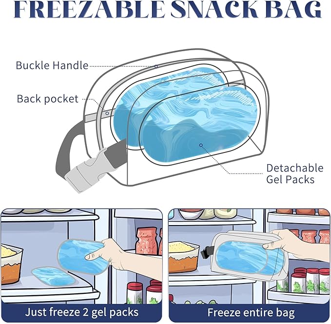Small Cooler Bag Freezable Lunch Bag for Work School Travel,Leak-proof Small Lunch Bag,Small Insulated Bag For Kids/Adults,Freezer Lunch Bags,Freezable Snack Bag,Mini Lunch Bag Fit For Yogurt
