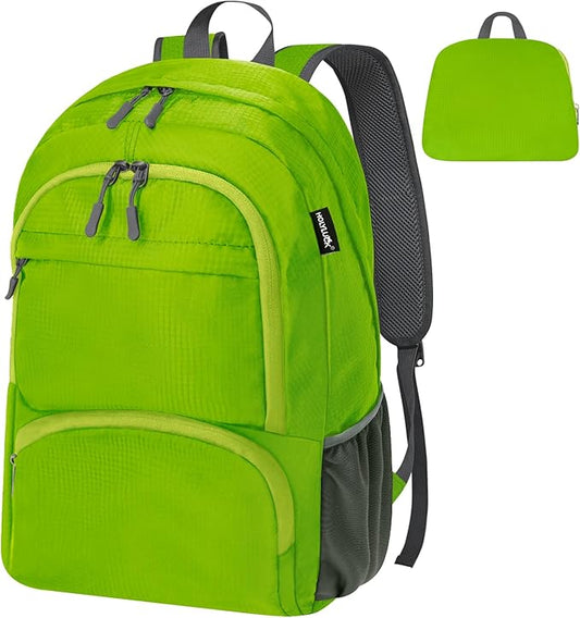 HOLYLUCK 20L lightweight packable Hiking Daypack Foldable Backpack for Men Women Small Travel Outdoor Foldable Shoulder Bag-green