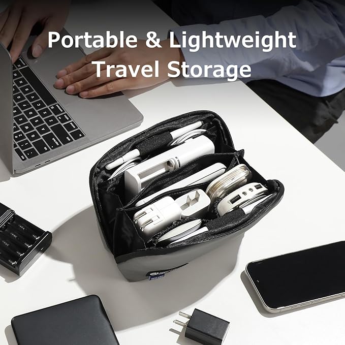 RIGHT AWAY Electronic Organizer,Waterproof Travel Accessories Storage, Tech Pouch for Cord, Power bank, Airpods, Daily Items