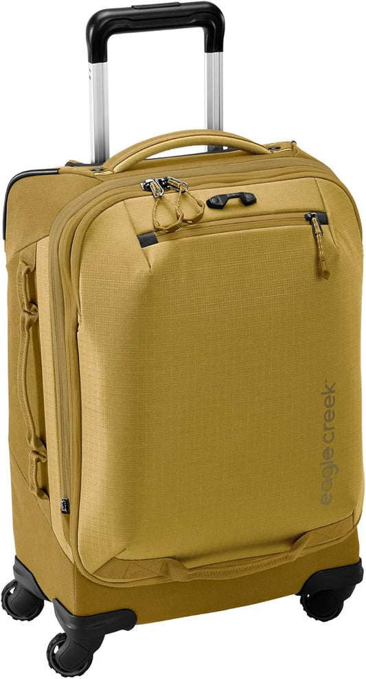 eagle creek Expanse 4-Wheel 21.5" International Carry-On Luggage - Rolling Four-Wheel Carry-On Luggage for Easy Travel - Lockable Zippers - Expandable Main Compartment - Telescoping Handles -Gold