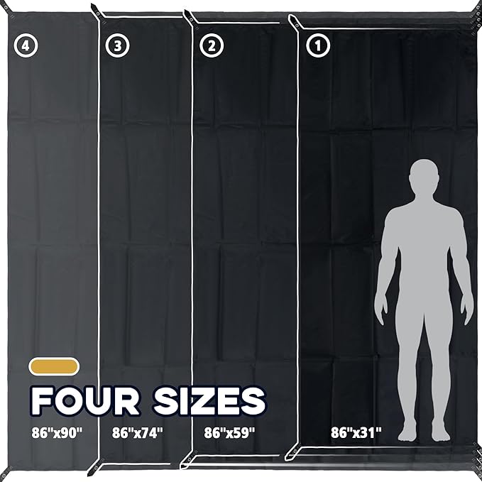 Camping Tent Footprint - 86'' x 74'', Waterproof Ground Sheet Mat for Tent - Ultralight Tarp for Hiking, Backpacking, and Beach Use