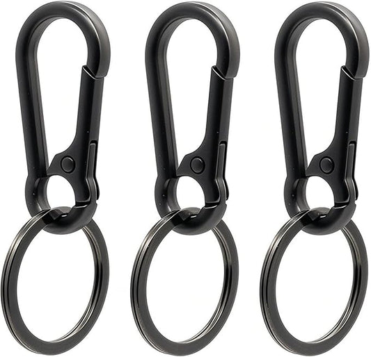 Keychain Keyring Set for Men Women Classic Metal Home Car Key Holder Organizer Portable Carabiner Clip Accessories 2PCS