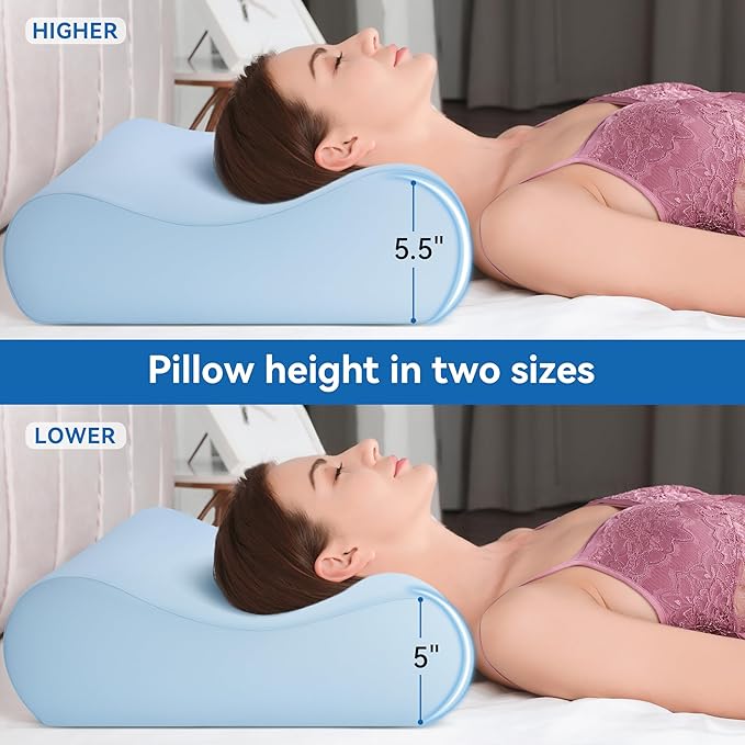 AM AEROMAX 32" King Size Contour Memory Foam Pillow, Cervical Pillow for Neck Pain Relief, Neck Orthopedic Sleeping Pillows for Side, Back and Stomach Sleepers
