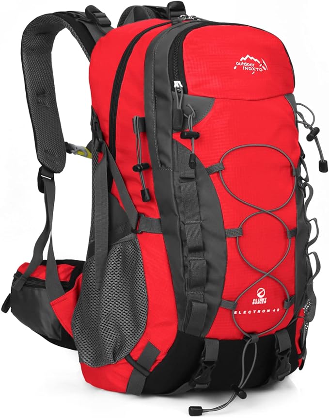 INOXTO lightweight Hiking Backpack 35L/40L Hiking Daypack with Waterproof Rain Cover for Travel Camping Outdoor Men and Women