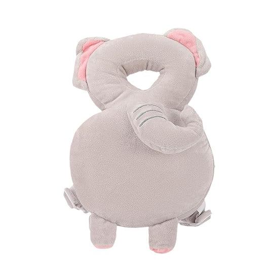 Baby Head Protection Backpack - Soft & Comfortable, Cute Cartoon Design, Elephant