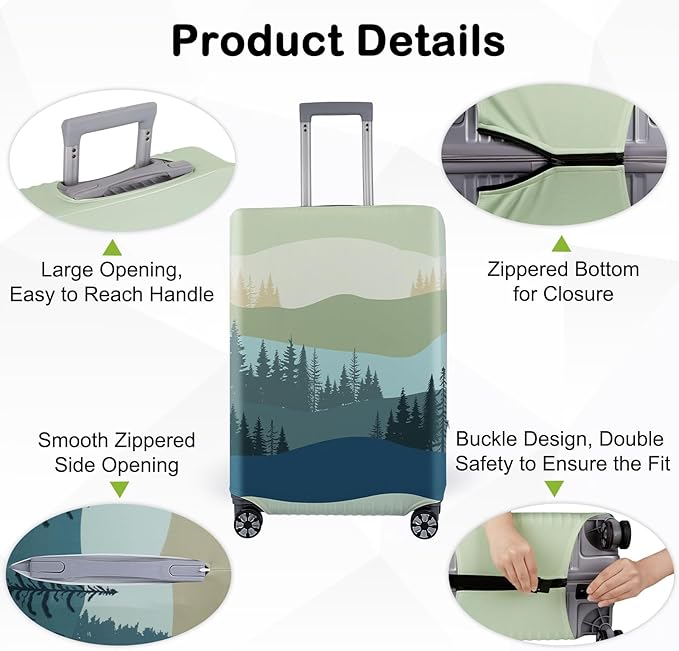 Pink Dino Suitcase Luggage Cover, Thick Suitcase Cover for Carry on Luggage Protector Fits 18-30 Inch Case