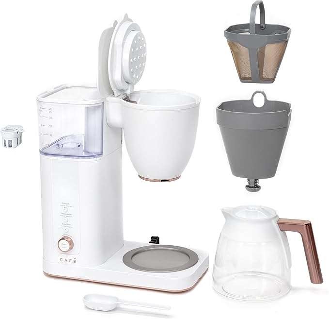 Café Specialty Drip Coffee Maker | 10-Cup Glass Carafe | WiFi Enabled Voice-to-Brew Technology | Smart Home Kitchen Essentials | SCA Certified, Barista-Quality Brew | Matte White