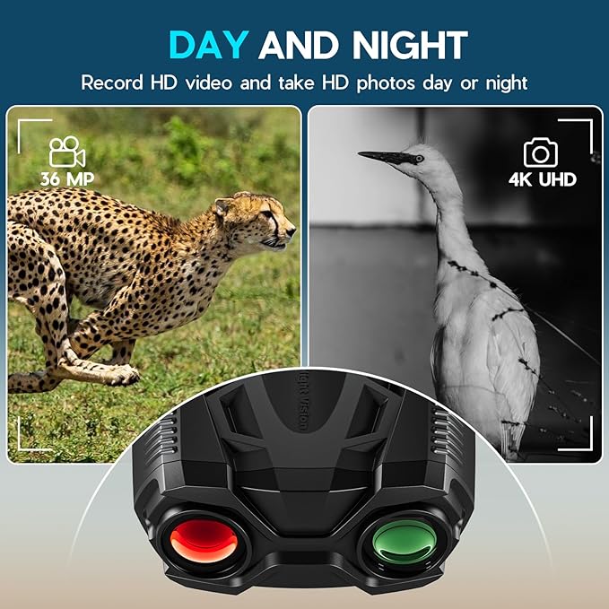 4K Night Vision Goggles for Adults,10X Zoom Night Vision Binoculars with 1000FT Infrared Range,4000mAh Rechargeable Battery,3.5" Screen,Include 32GB Card,Gift for Mens and Outdoor Enthusiasts