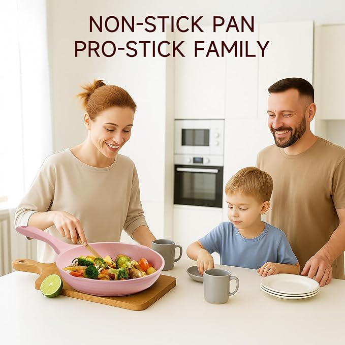 JEETEE Pink Pots and Pans Set Nonstick 23pcs, Healthy Kitchen Cookware Sets, Induction Cooking Set Pink Frying Pans, Saucepans, Sauté & Griddle & Crepe Pan (PFOA Free)