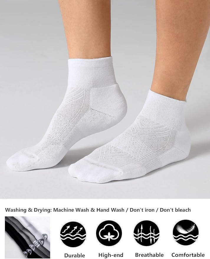 CS CELERSPORT 6 Pairs Women's Running Ankle Socks Athletic Sport Socks Cushioned