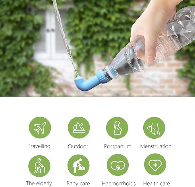 3 Pack Portable Bidet for Toilet, Travel, Hiking, Camping, Compatible with Every Bottle, Shattaf Bidet Sprayer