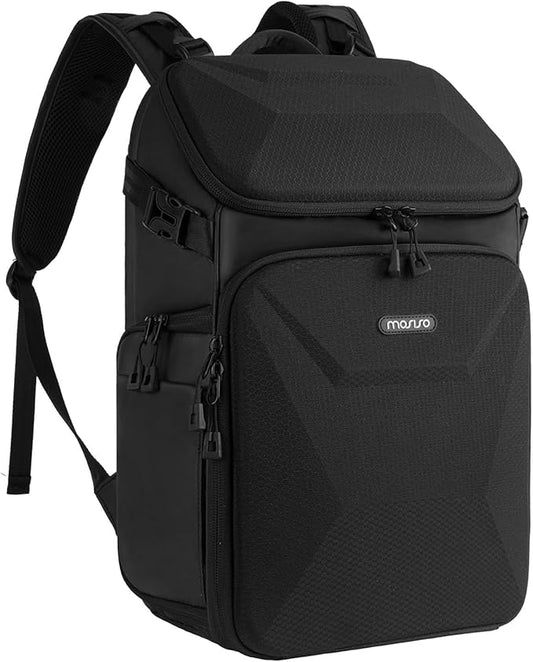 MOSISO Camera Backpack, DSLR Camera Bag with Waterproof Rain Cover, Honeycomb Hardshell Case Photography Travel Backpack with 15-16 inch Laptop Compartment & Tripod Holder for Canon/Nikon/Sony, Black