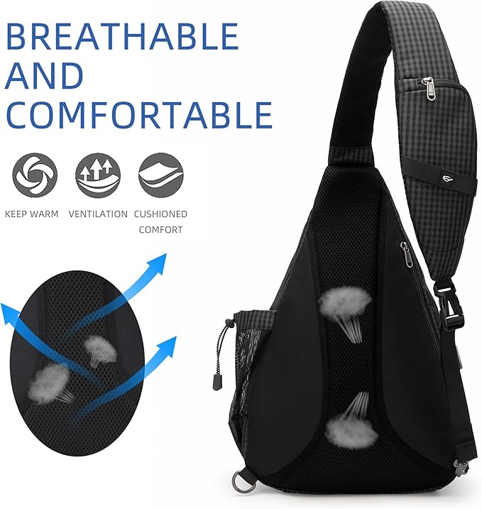 Water-Proof Sling bag/Crossbody Backpack/Shoulder Bag with USB Charging Port for Travel, Hiking, Cycling, Camping