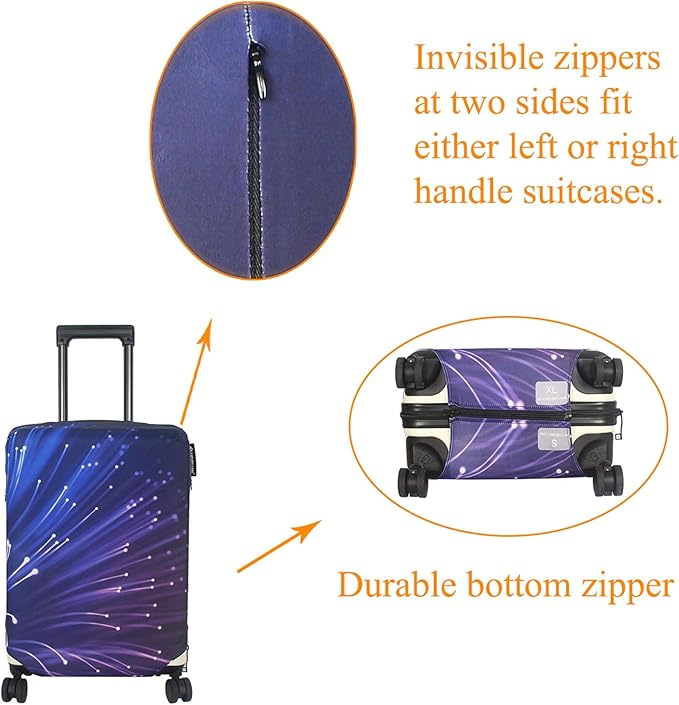 Explore Land Travel Luggage Cover Suitcase Protector Fits 31-32 Inch Case (Fireworks, XL)