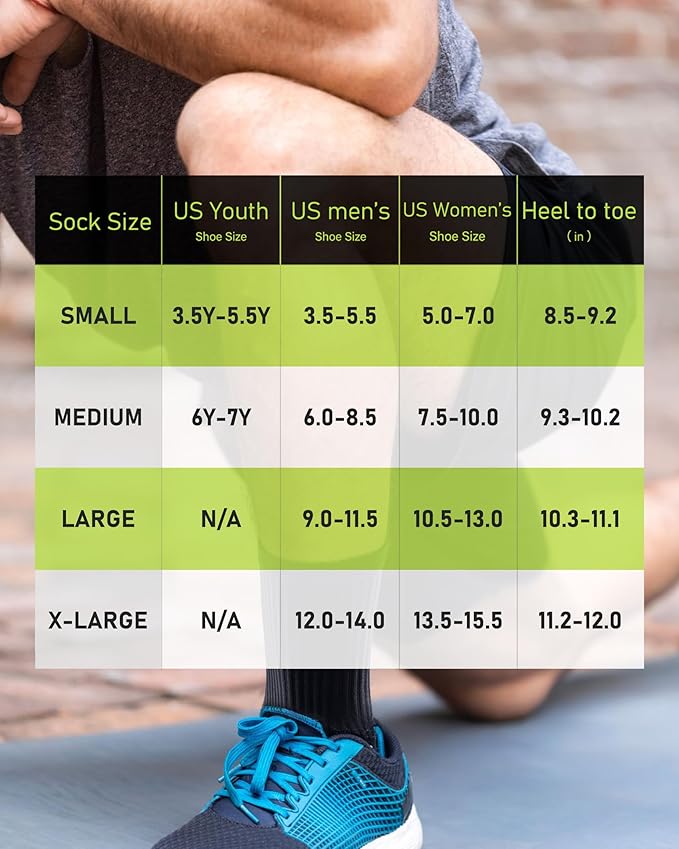 Elite Cushioned Compression Mid-crew Socks 4-Pack for Youth Women Men