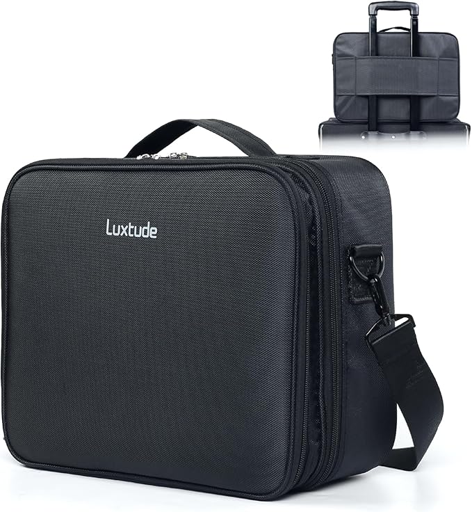 Luxtude Electronic Organizer Travel Case Large, Double Layer Tech Carrying Case, Cord Organizers Travel, Cable Organizers Bag, Large Charger Bag, Home Electronics Case Fits for iPad (Up to 12.9 in)