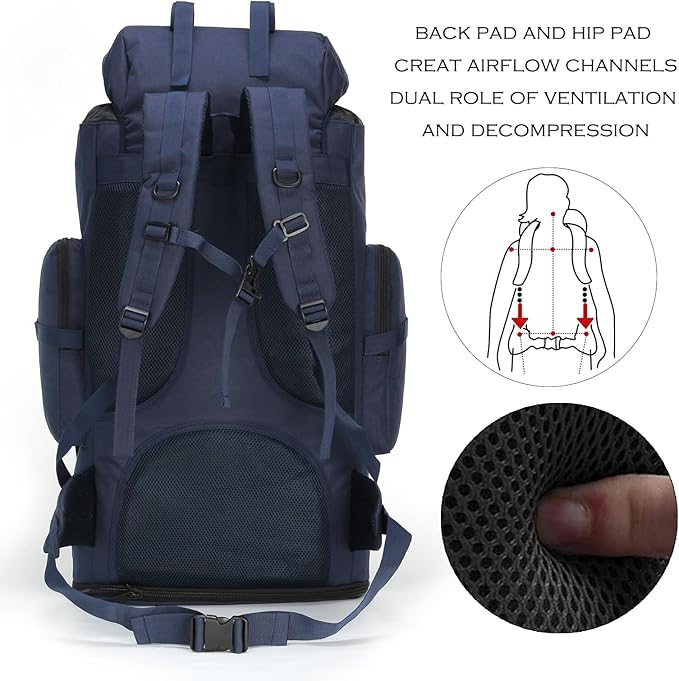 Hiking Backpack for Men 70L/100L Camping Backpack Military Rucksack Molle 3 Days Assault Pack for Climbing