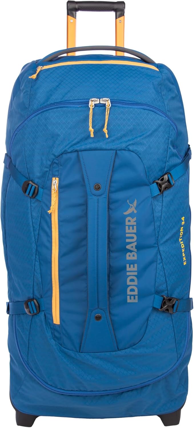 Eddie Bauer Expedition 34 Duffel 2.0 - Lightweight Travel Luggage Made From Rugged Polycarbonate and Nylon, True Blue