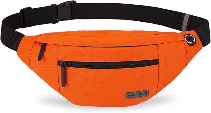 MAXTOP Large Crossbody Fanny Pack with 4-Zipper Pockets,Gifts for Enjoy Sports Festival Workout Traveling Running Casual Hands-Free Wallets Waist Pack Phone Bag Carrying All Phones