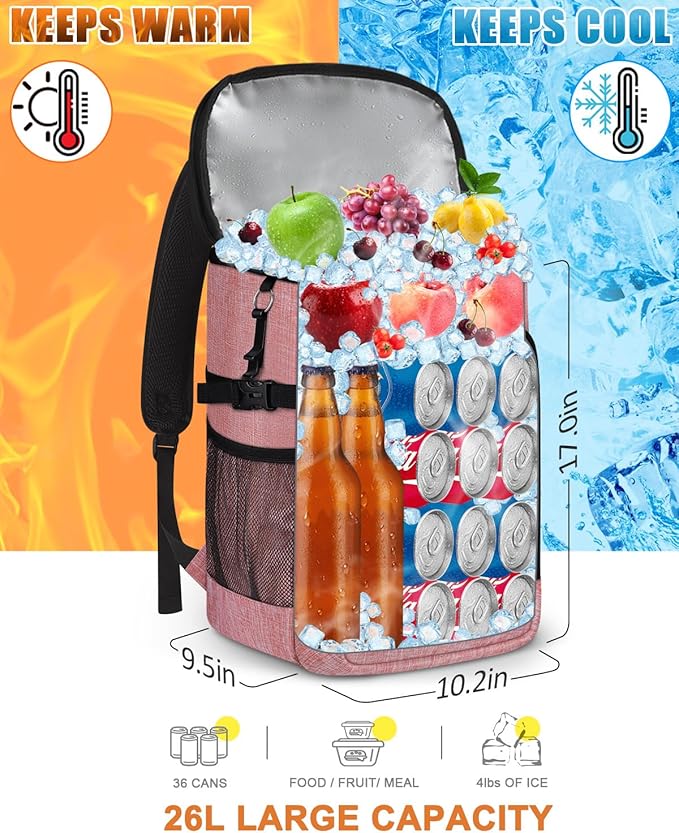 Capolo 36/45 Cans Cooler Backpack Insulated Waterproof for Women Men Lunch Backpack Coolers Leak Proof Soft Cooler Bags