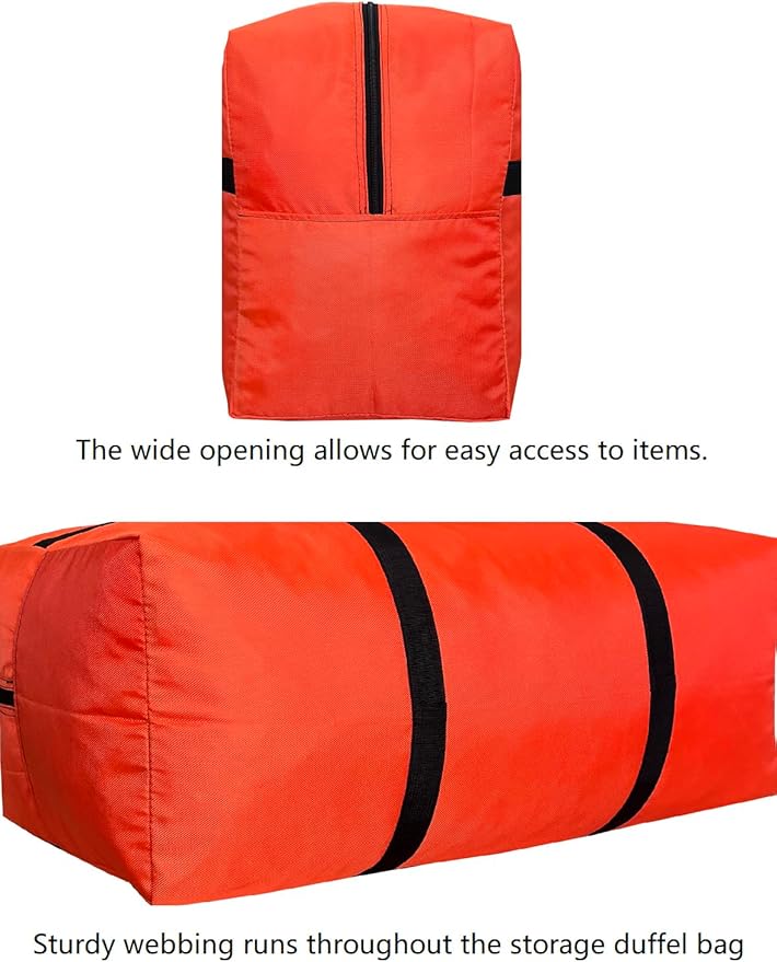 Extra Large Storage Duffle Bag with Zippers and Handles, Big Foldable Duffle Bag for Travel