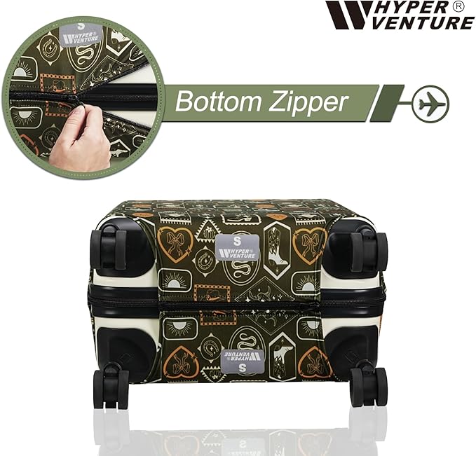 HYPER VENTURE Washable Luggage Cover - Fashion Suitcase Protector Fits 27-30 Inch Luggage (Wilderness Mark, L)