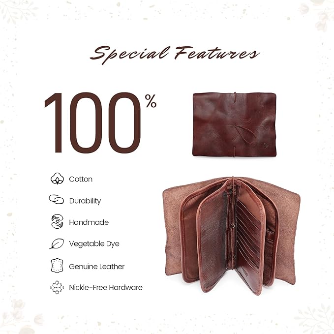 Genuine Leather Nomad Organizer Travel Wallet | Women's Wallet Clutch Passport Holder