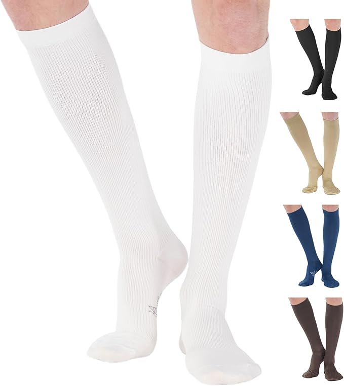 ABSOLUTE SUPPORT Cotton Compression Socks for Women & Men 20-30 mmhg Knee High