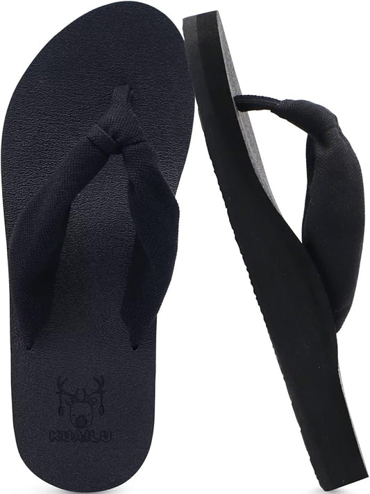 KuaiLu Flip Flops for Women with Arch Support Yoga Mat Comfortable Summer Beach Walking Thong Cushion Sandals Slip On Indoor Outdoor